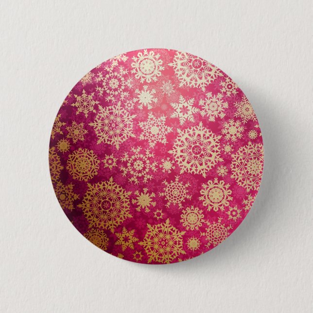 Snowflake pattern	 2 inch round button (Front)
