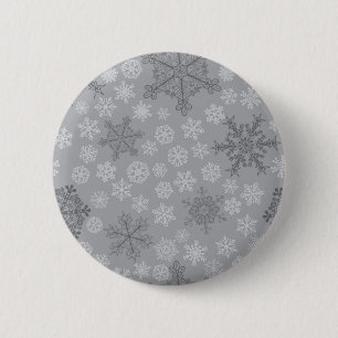 Snowflake pattern 2 inch round button