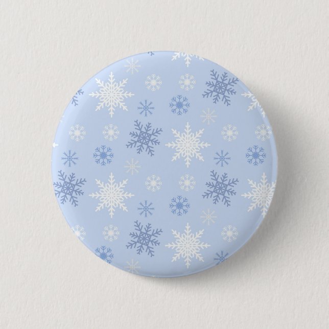 Snowflake pattern 2 inch round button (Front)