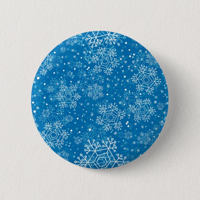 Snowflake pattern 2 inch round button (Front)