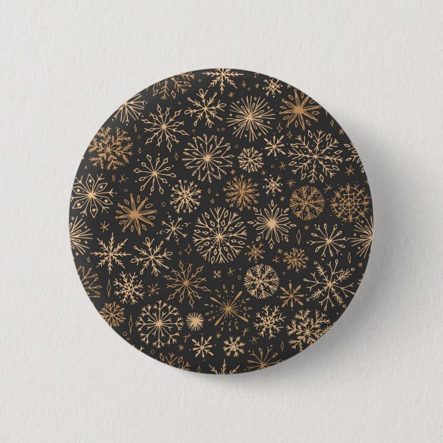 Snowflake pattern 2 inch round button (Front)