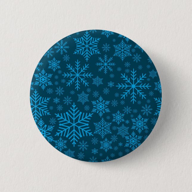 Snowflake pattern 2 inch round button (Front)
