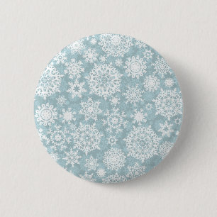Snowflake pattern 2 inch round button