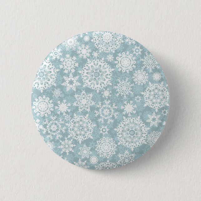 Snowflake pattern	 2 inch round button (Front)