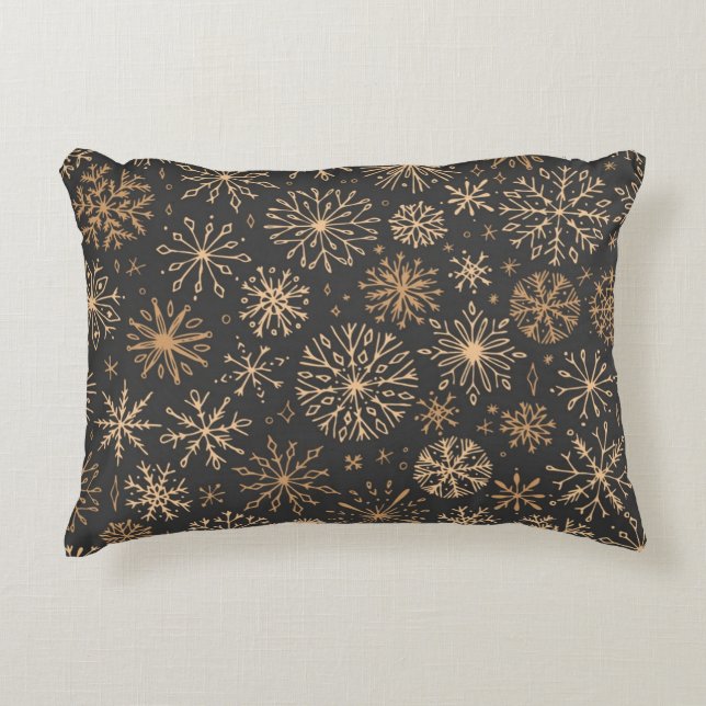 Snowflake pattern	 accent pillow (Front)