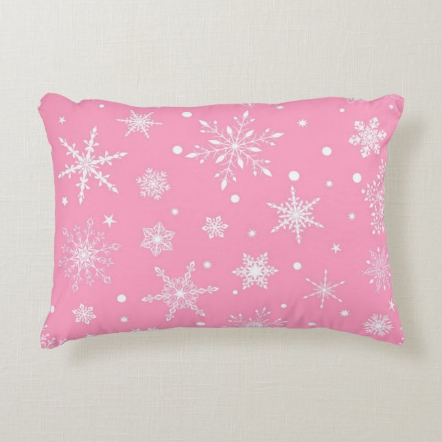 Snowflake pattern	 accent pillow (Front)