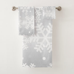 Snowflake pattern bath towel set