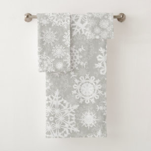 Snowflake pattern bath towel set