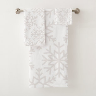 Snowflake pattern bath towel set