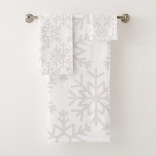 Snowflake pattern	 bath towel set (Insitu)