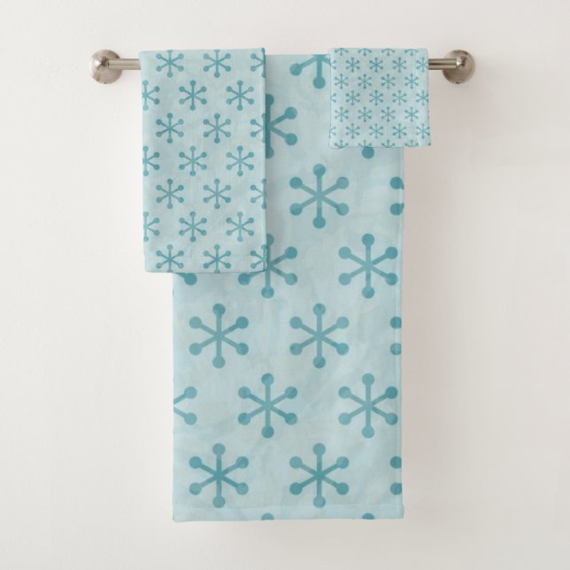 Snowflake pattern	 bath towel set (Insitu)