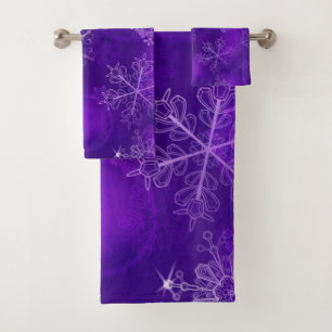 Snowflake pattern	 bath towel set