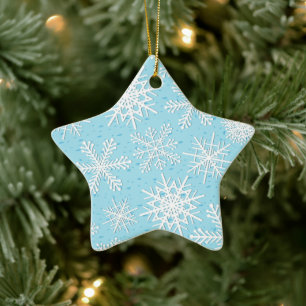 Snowflake pattern ceramic ornament