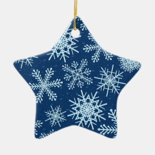 Snowflake pattern ceramic ornament