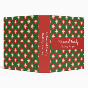 Snowflake pattern Christmas Holiday custom name Binder