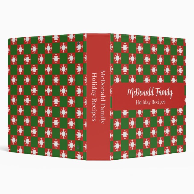 Snowflake pattern Christmas Holiday custom name Binder (Background)