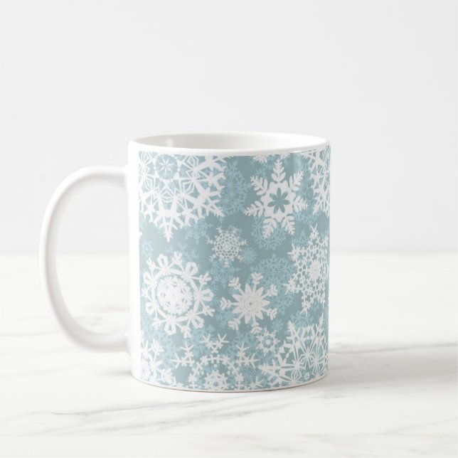 Snowflake pattern coffee mug (Left)