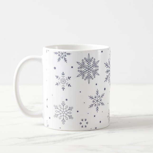 Snowflake pattern coffee mug (Left)
