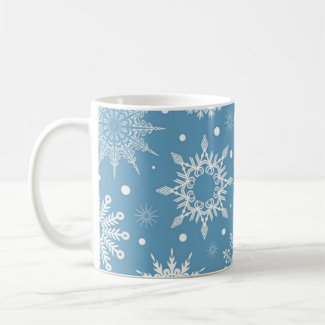 Snowflake pattern coffee mug (Left)
