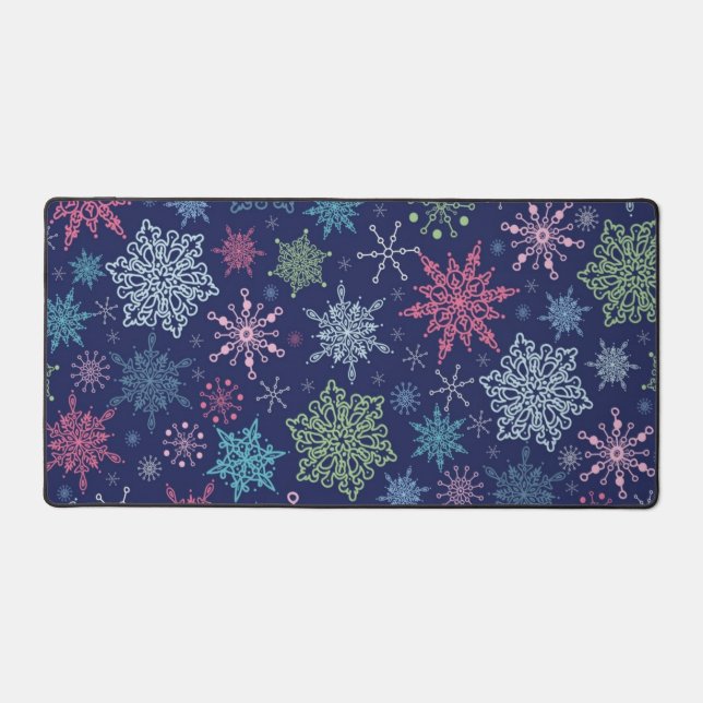 Snowflake pattern desk mat (Front)
