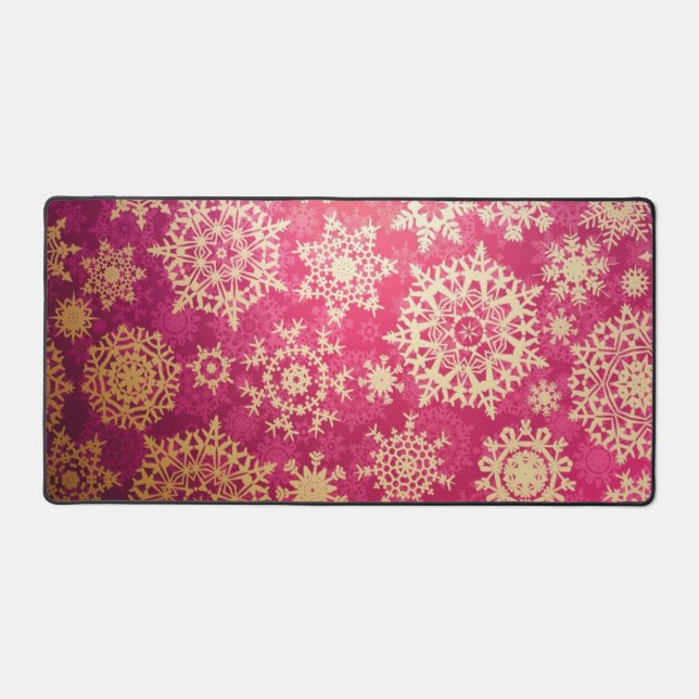 Snowflake pattern desk mat (Front)