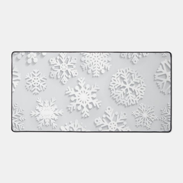 Snowflake pattern desk mat (Front)