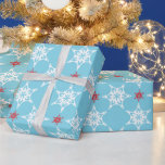 SNOWFLAKE PATTERN festive modern minimal red blue Wrapping Paper<br><div class="desc">by kat massard >>> kat@simplysweetPAPERIE.com <<< Stylish & festive, snowflake pattern design. Share the joy! - - - - - - - - - - - - - - - - - - - - Matching items available from my store - check it out :) - - - - -...</div>