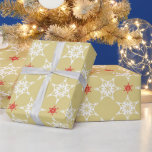 SNOWFLAKE PATTERN festive modern minimal red gold Wrapping Paper<br><div class="desc">by kat massard >>> kat@simplysweetPAPERIE.com <<< Stylish & festive, snowflake pattern design. Share the joy! - - - - - - - - - - - - - - - - - - - - Matching items available from my store - check it out :) - - - - -...</div>