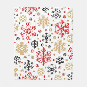 Snowflake pattern fleece blanket