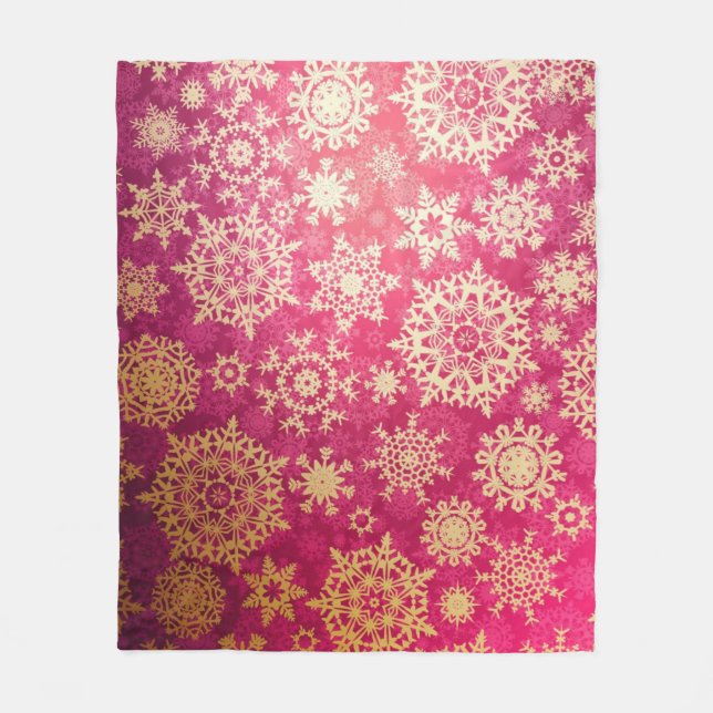 Snowflake pattern	 fleece blanket (Front)