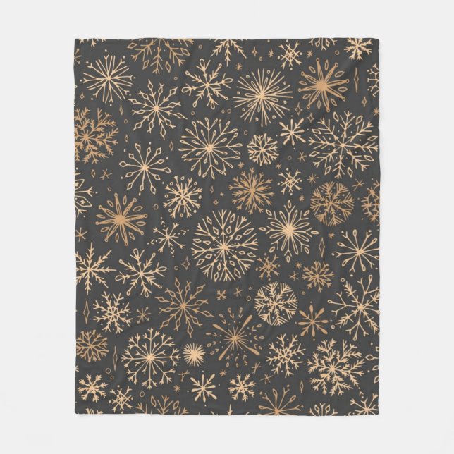 Snowflake pattern	 fleece blanket (Front)