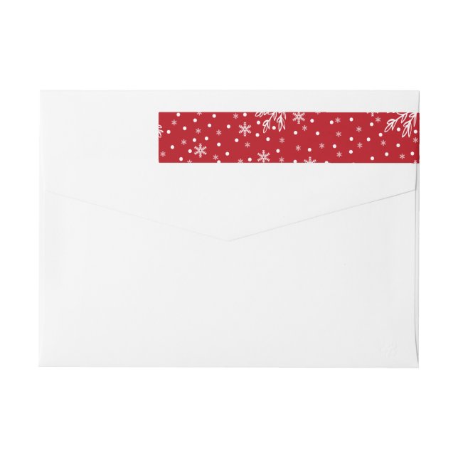 Snowflake Pattern Holiday Return Address Labels (Back)