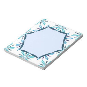 Snowflake Pattern Icy Winter Colours Notepad
