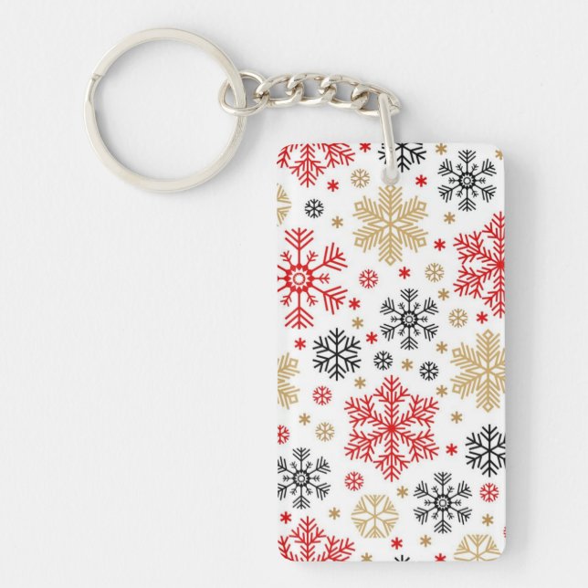 Snowflake pattern	 keychain (Front)