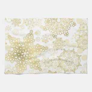Snowflake pattern kitchen towel