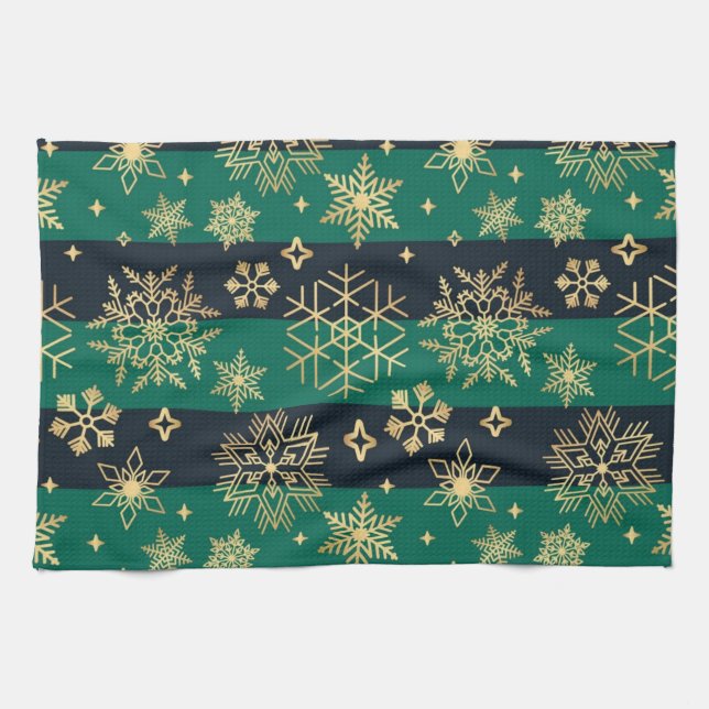 Snowflake pattern kitchen towel (Horizontal)