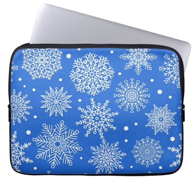 Snowflake pattern	 laptop sleeve (Front)