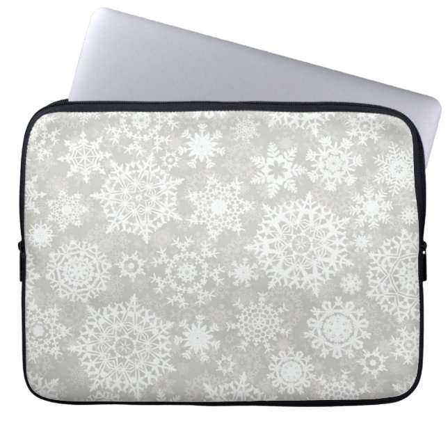 Snowflake pattern	 laptop sleeve (Front)