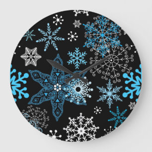 Snowflake pattern large clock
