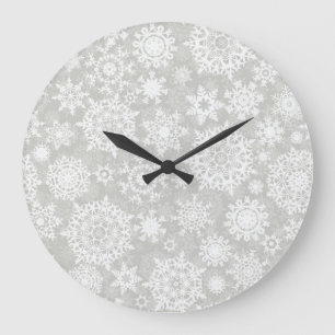 Snowflake pattern large clock