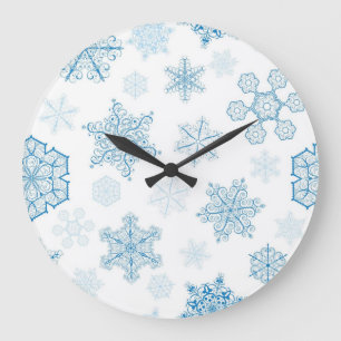 Snowflake pattern large clock