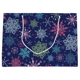 Snowflake pattern large gift bag