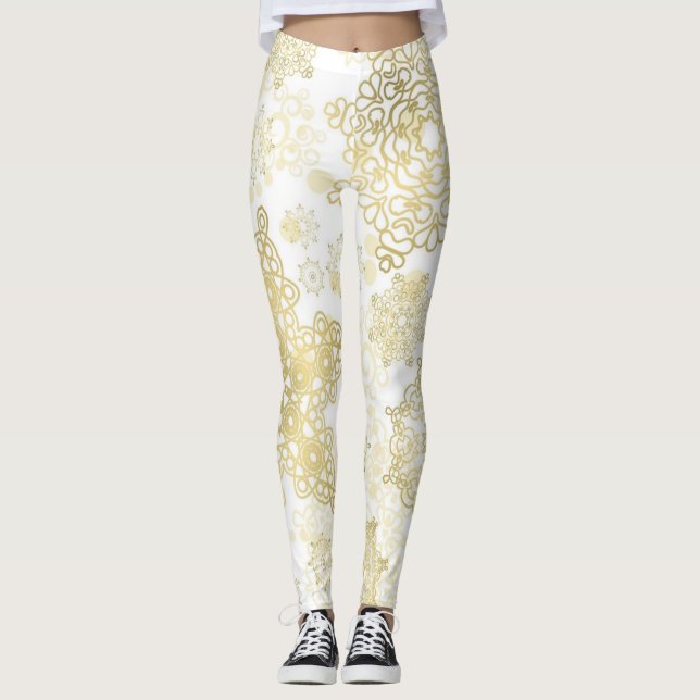 Snowflake pattern leggings (Front)