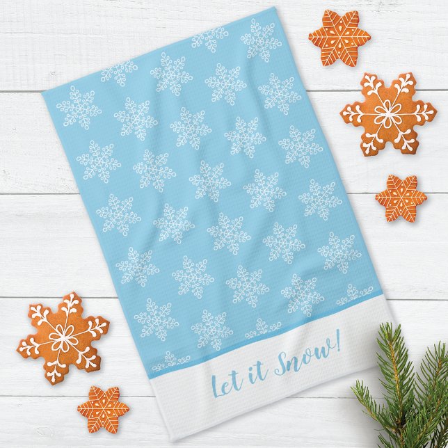 Snowflake Pattern Let it Snow Kitchen Towel (Creator Uploaded)