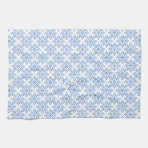 Snowflake Pattern Light Blue and White Towel