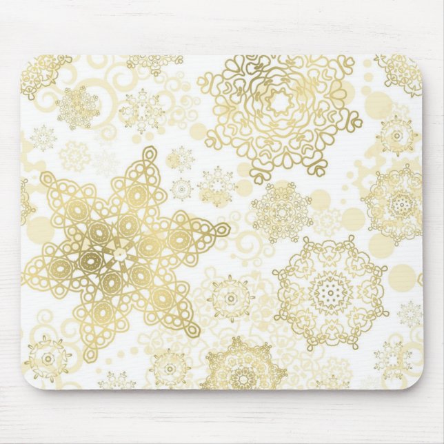 Snowflake pattern mouse pad (Front)
