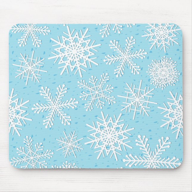 Snowflake pattern mouse pad (Front)