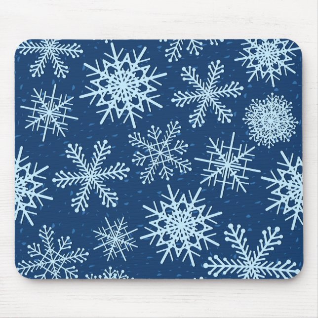 Snowflake pattern mouse pad (Front)
