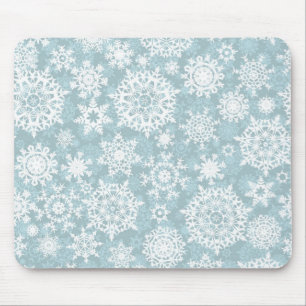 Snowflake pattern mouse pad