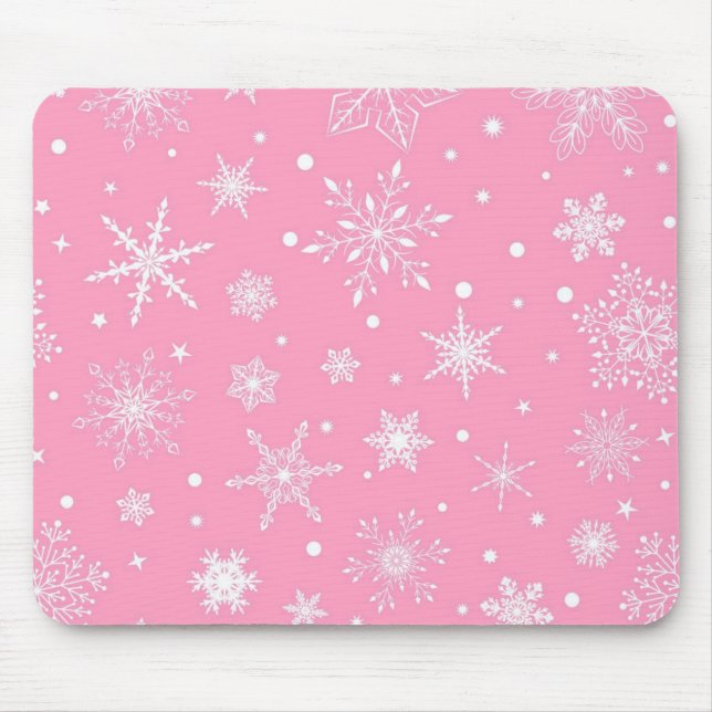 Snowflake pattern mouse pad (Front)